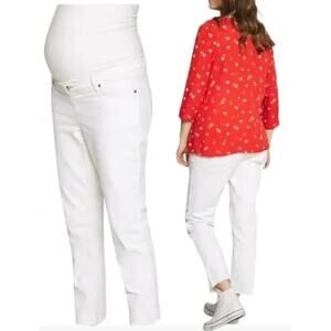 TOPSHOP Maternity Jeans Size W30 White Straight Leg NEW Over Belly Stretch